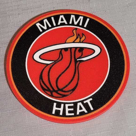 Miami Heat Coaster Set - 3D Printed - (Set of 4) - Picture 3 of 4